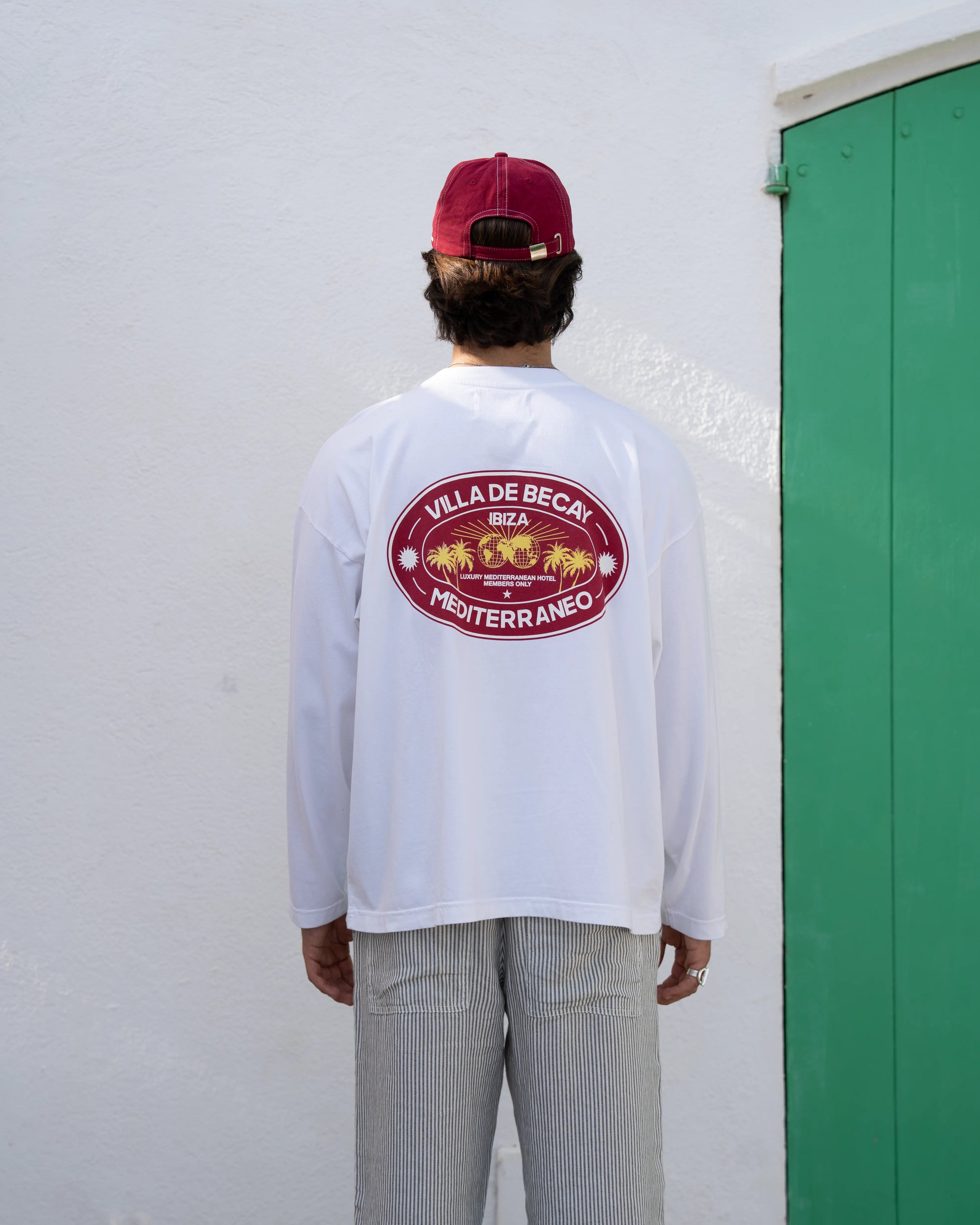 Hotel Longsleeve White & Red