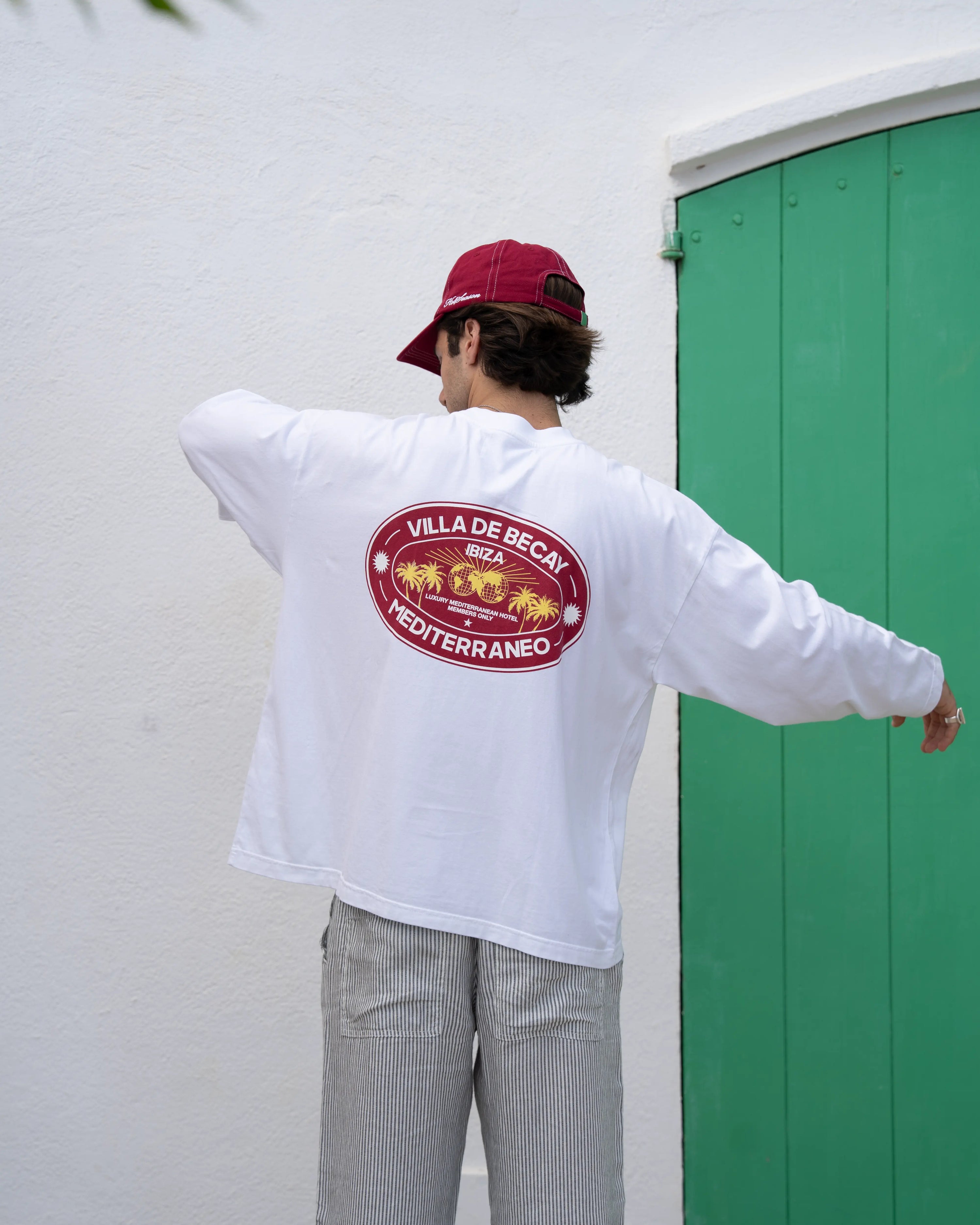 Hotel Longsleeve White & Red