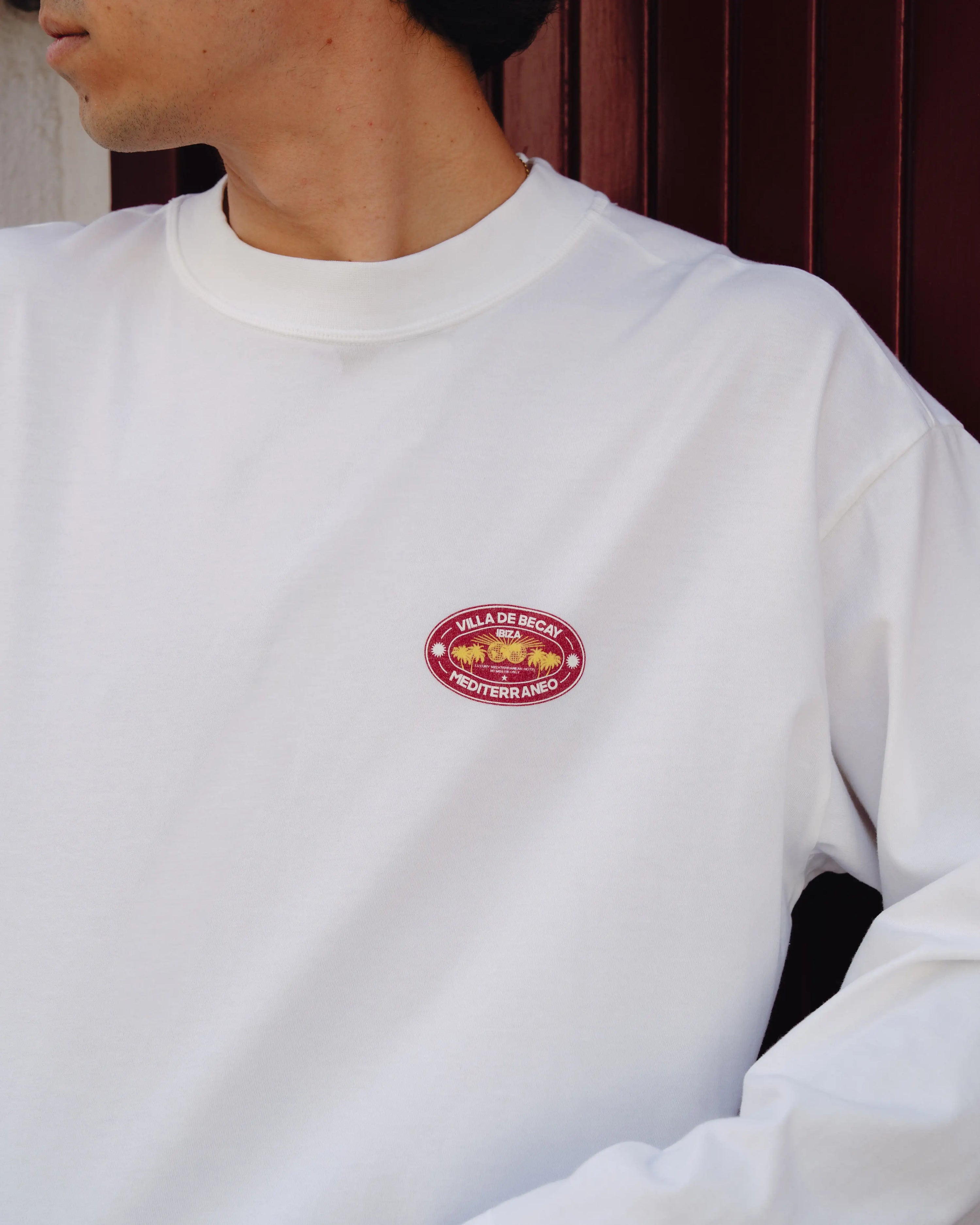 Hotel Longsleeve White & Red
