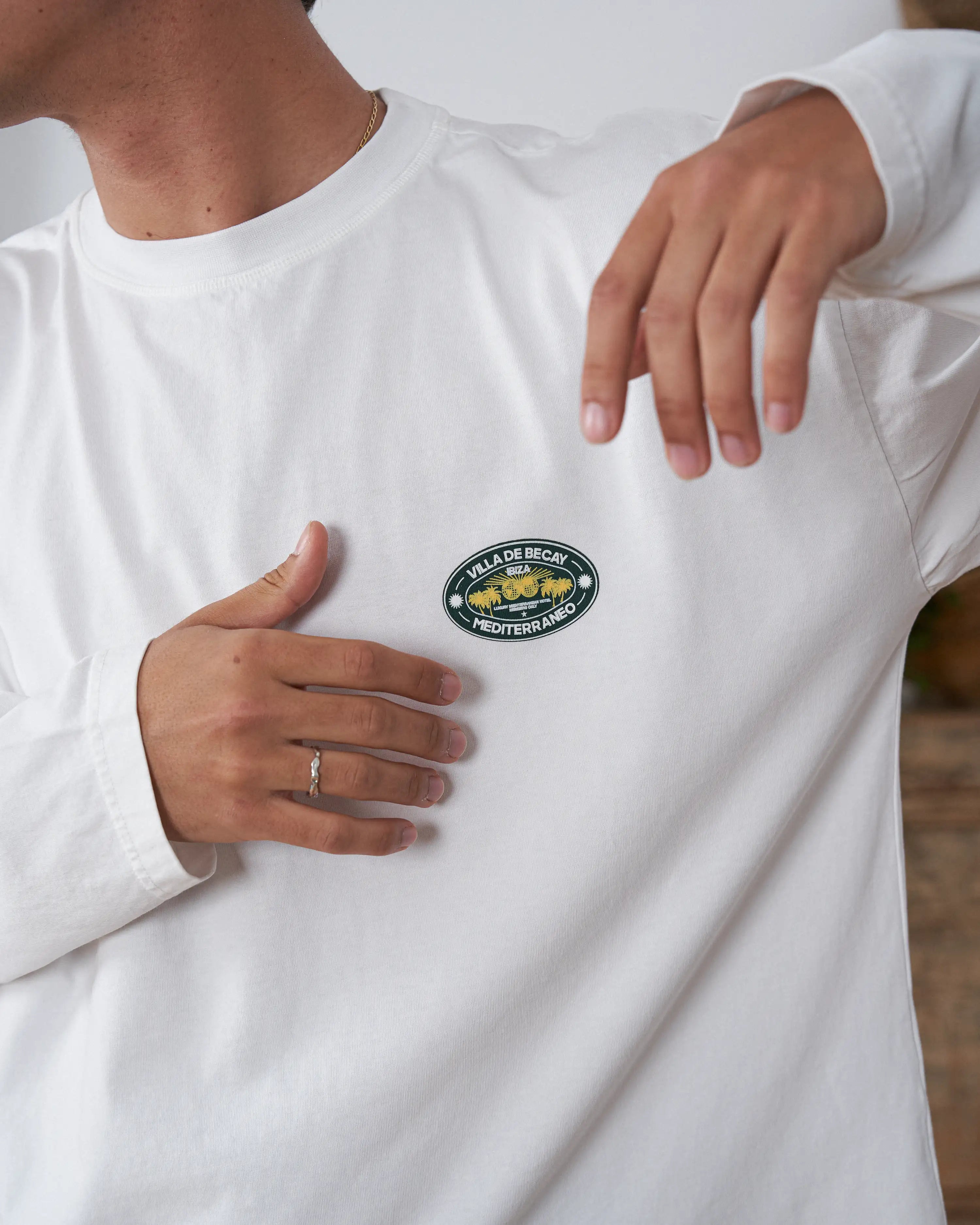 Hotel Longsleeve White & Green