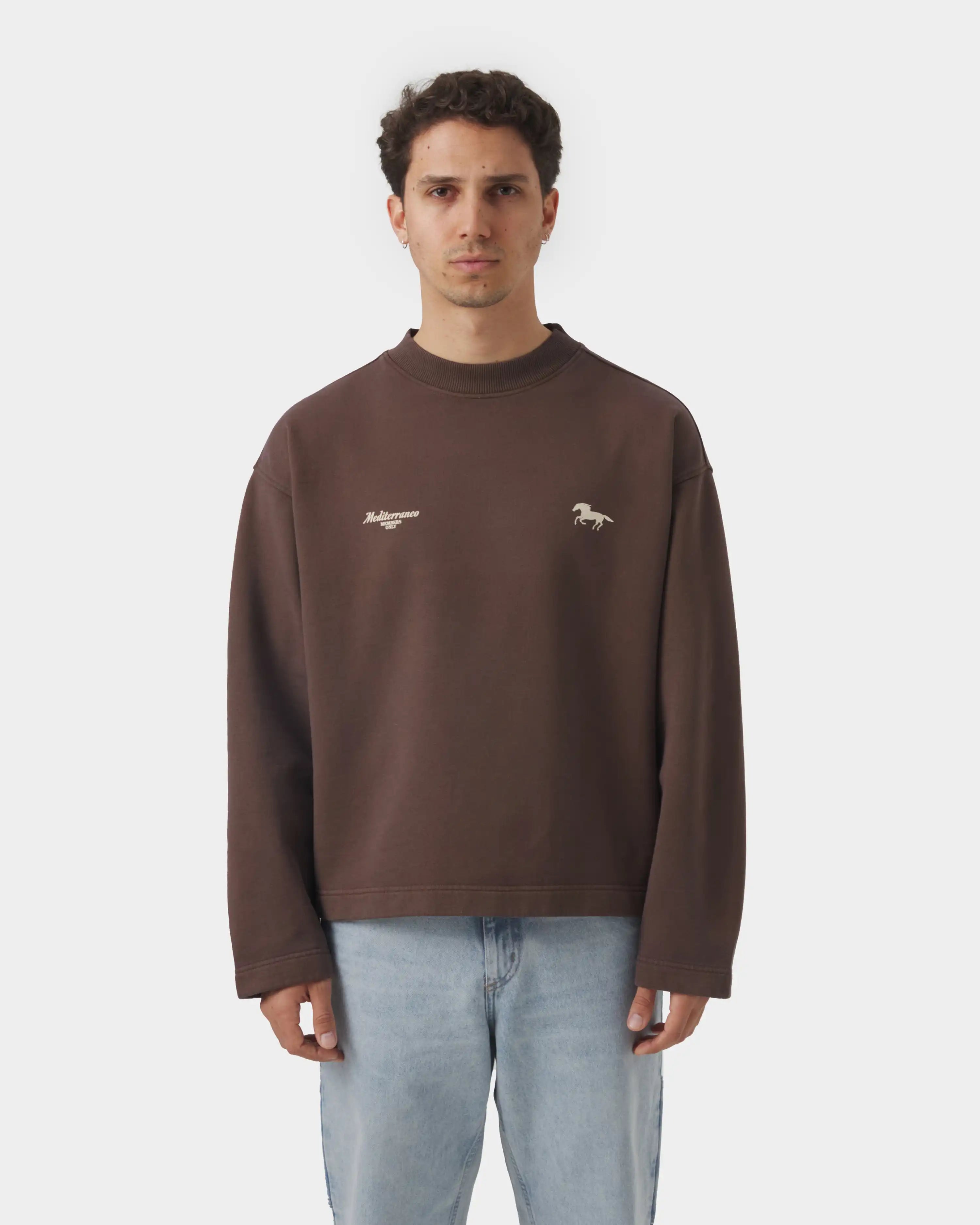 Race Track Crewneck Brown