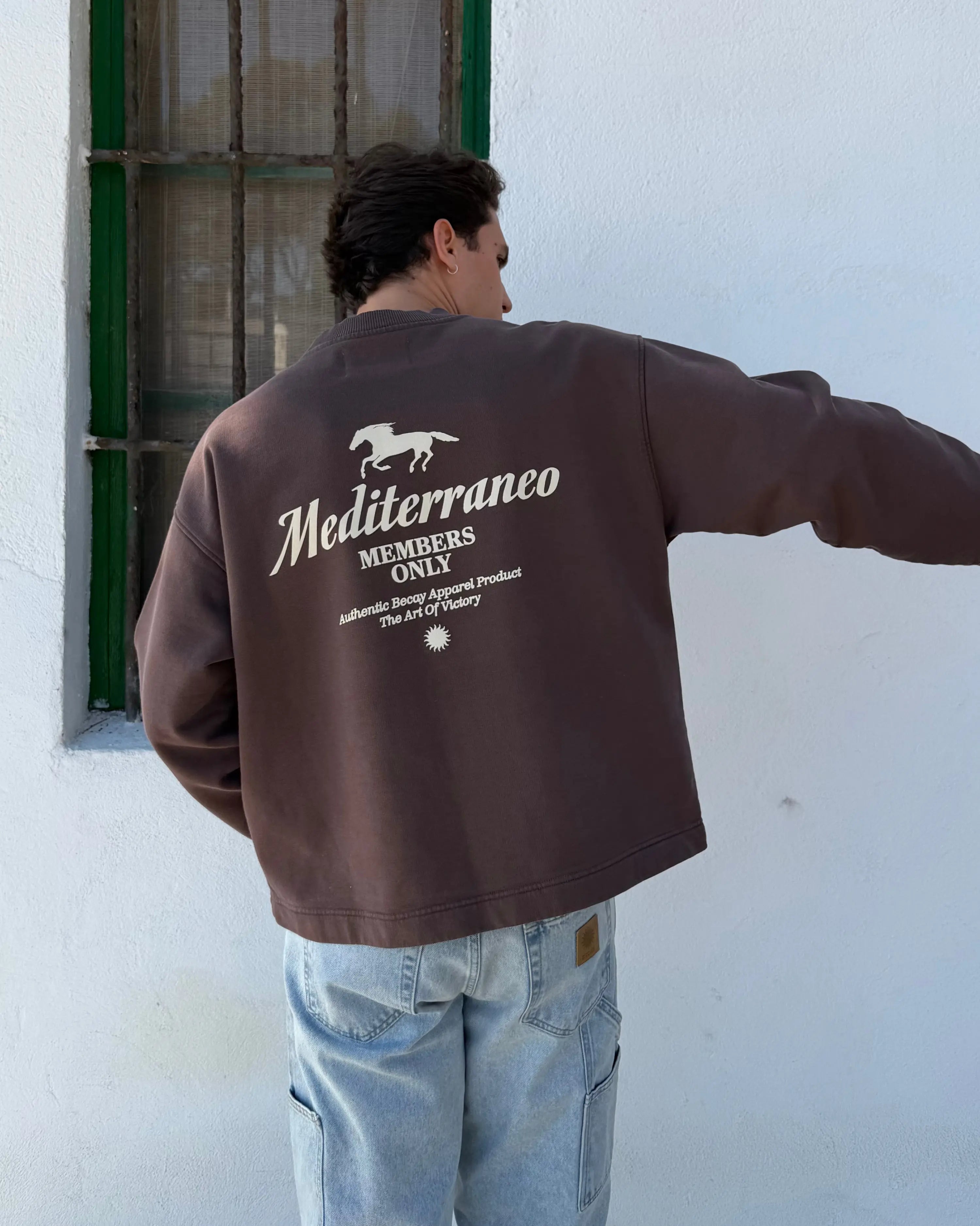 Race Track Crewneck Brown