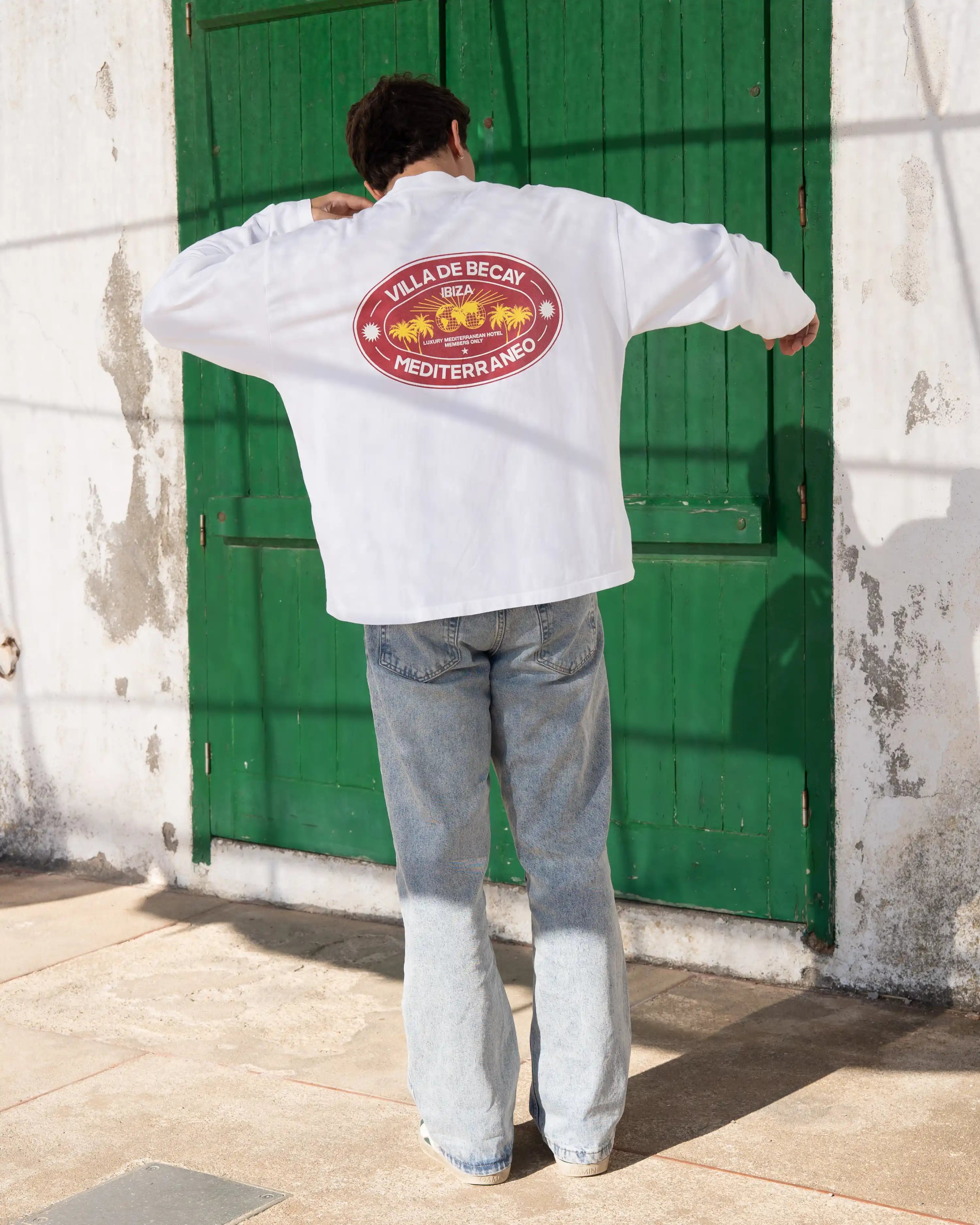 Hotel Longsleeve White & Red